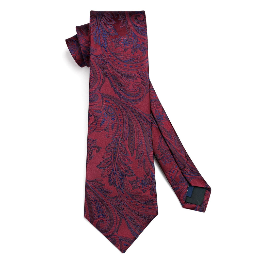 Hisdern Burgundy Floral Wedding Accessories Set