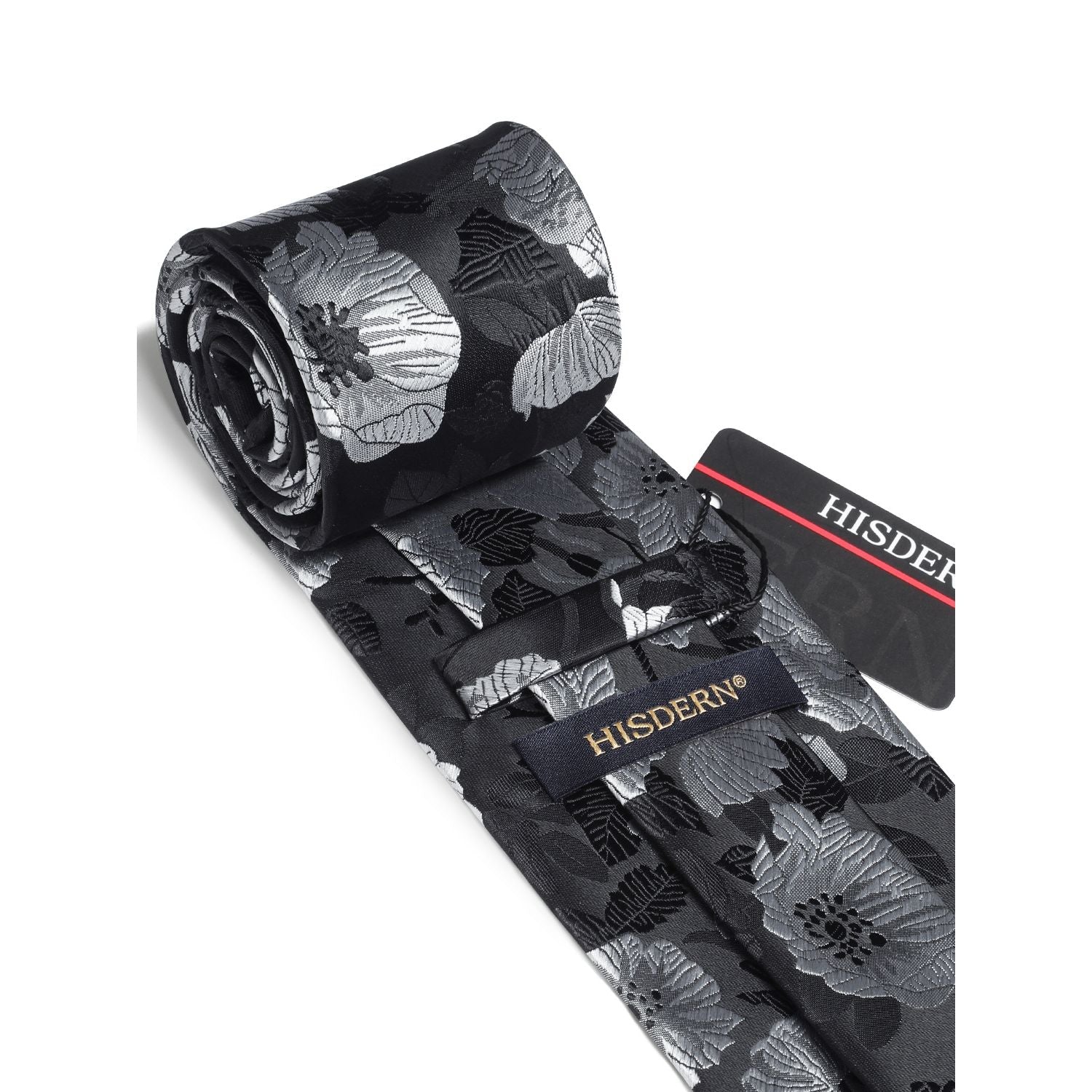 Hisdern Black Floral Wedding Accessories Set
