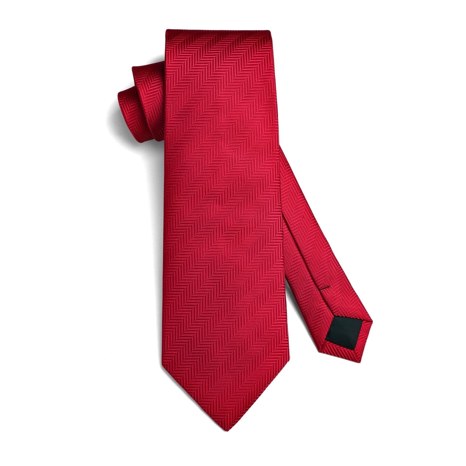 Hisdern Red Striped Wedding Tie Set