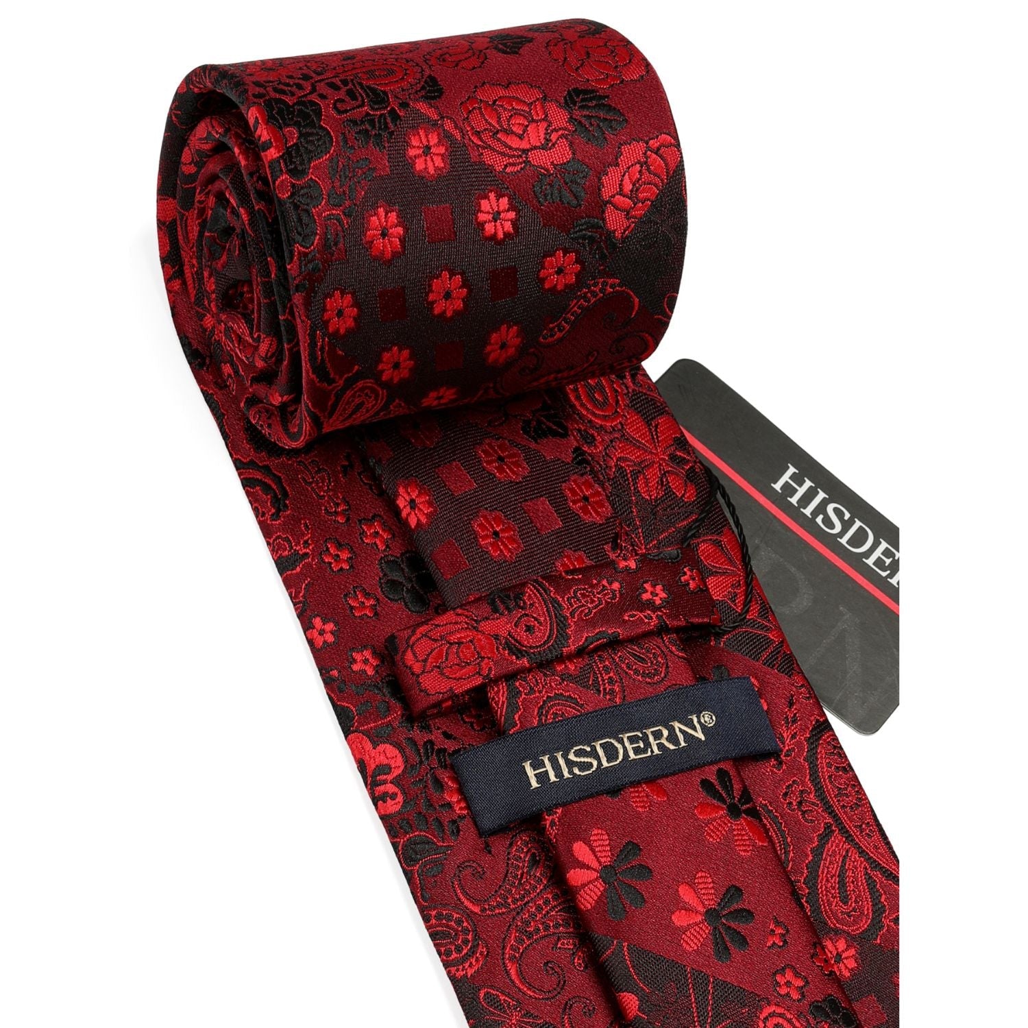 Hisdern Burgundy Floral Wedding Accessories Set