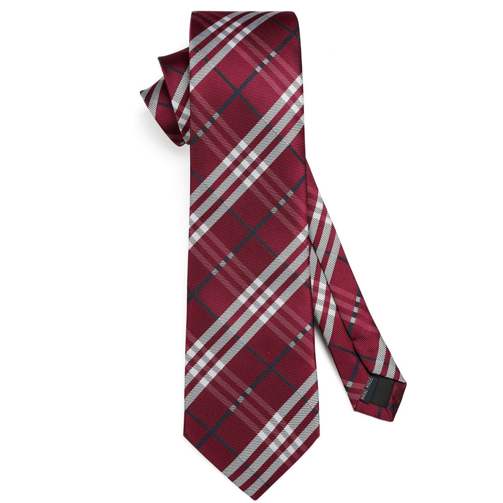 Hisdern Red Plaid Wedding Accessories Set