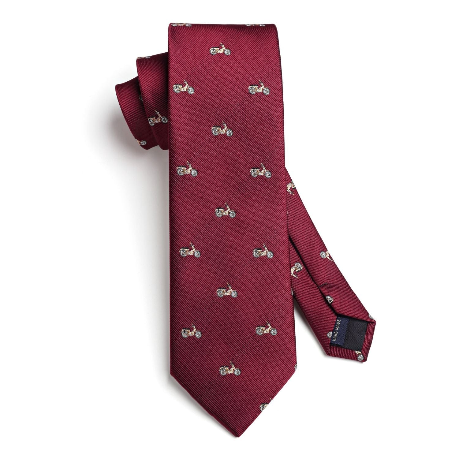 Hisdern Burgundy Pattern Print Men's Suit Tie Set