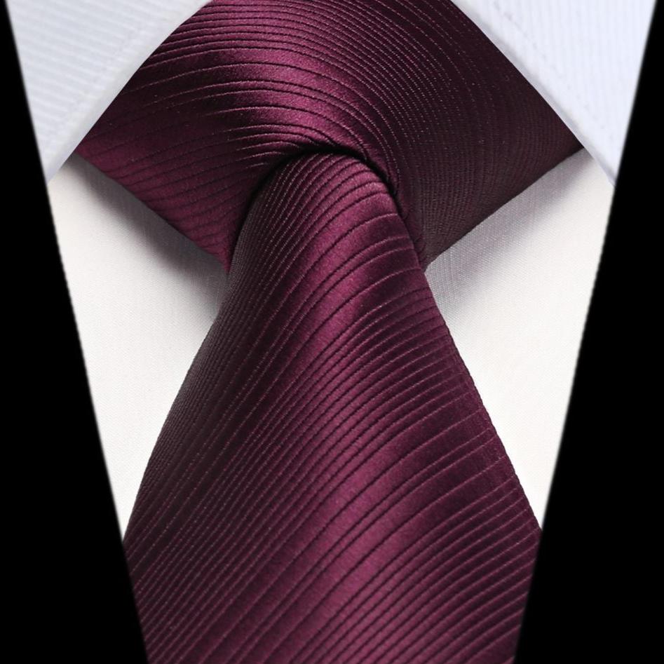 Hisdern Burgundy Striped Business Tie Set