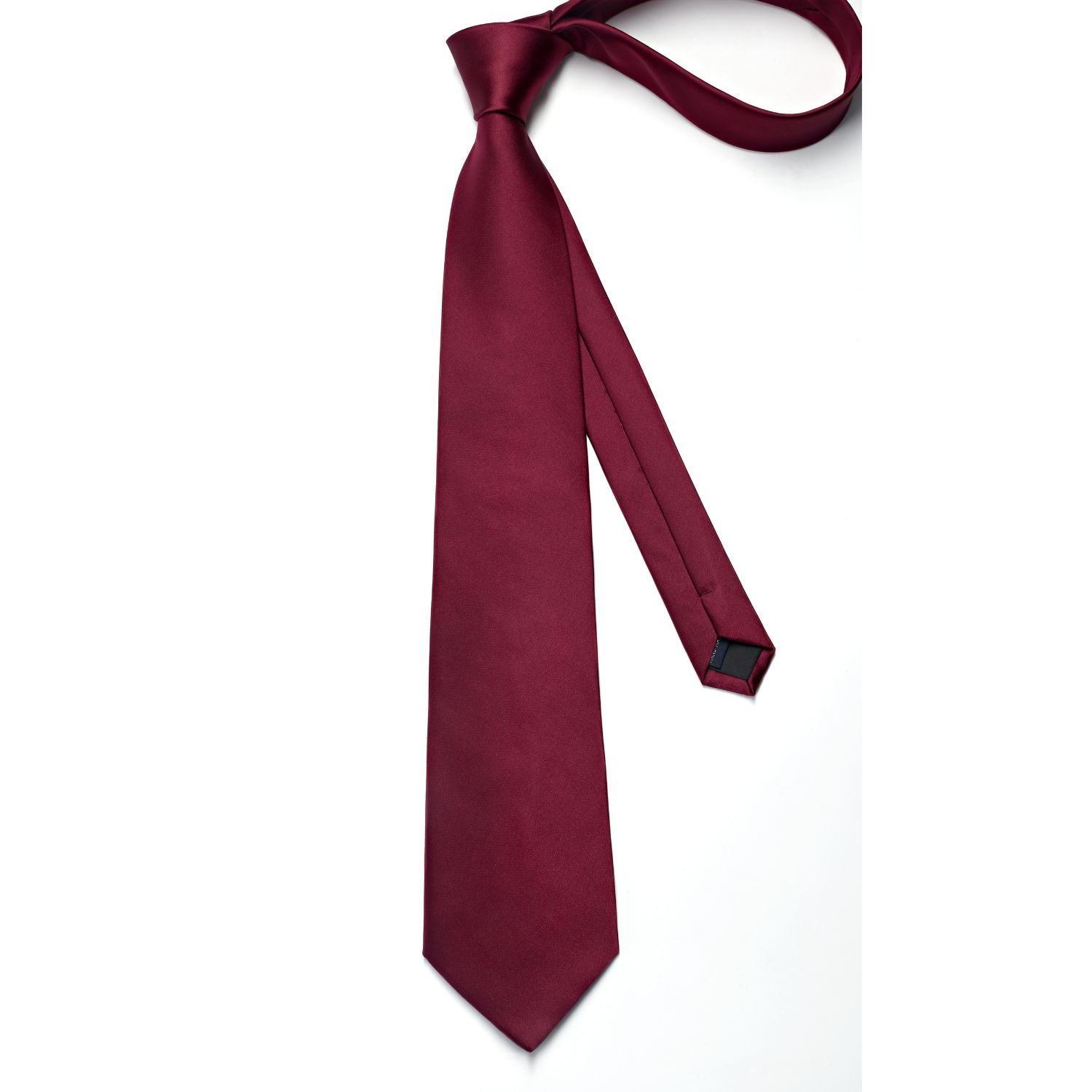 Hisdern Burgundy Solid Wedding Accessories Set with Cufflinks