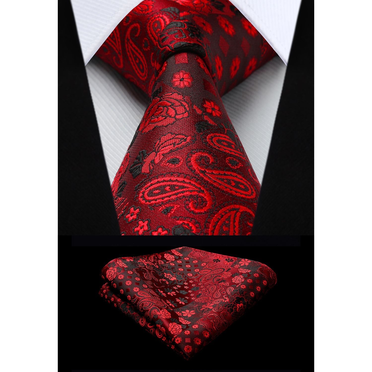 Hisdern Burgundy Floral Wedding Accessories Set