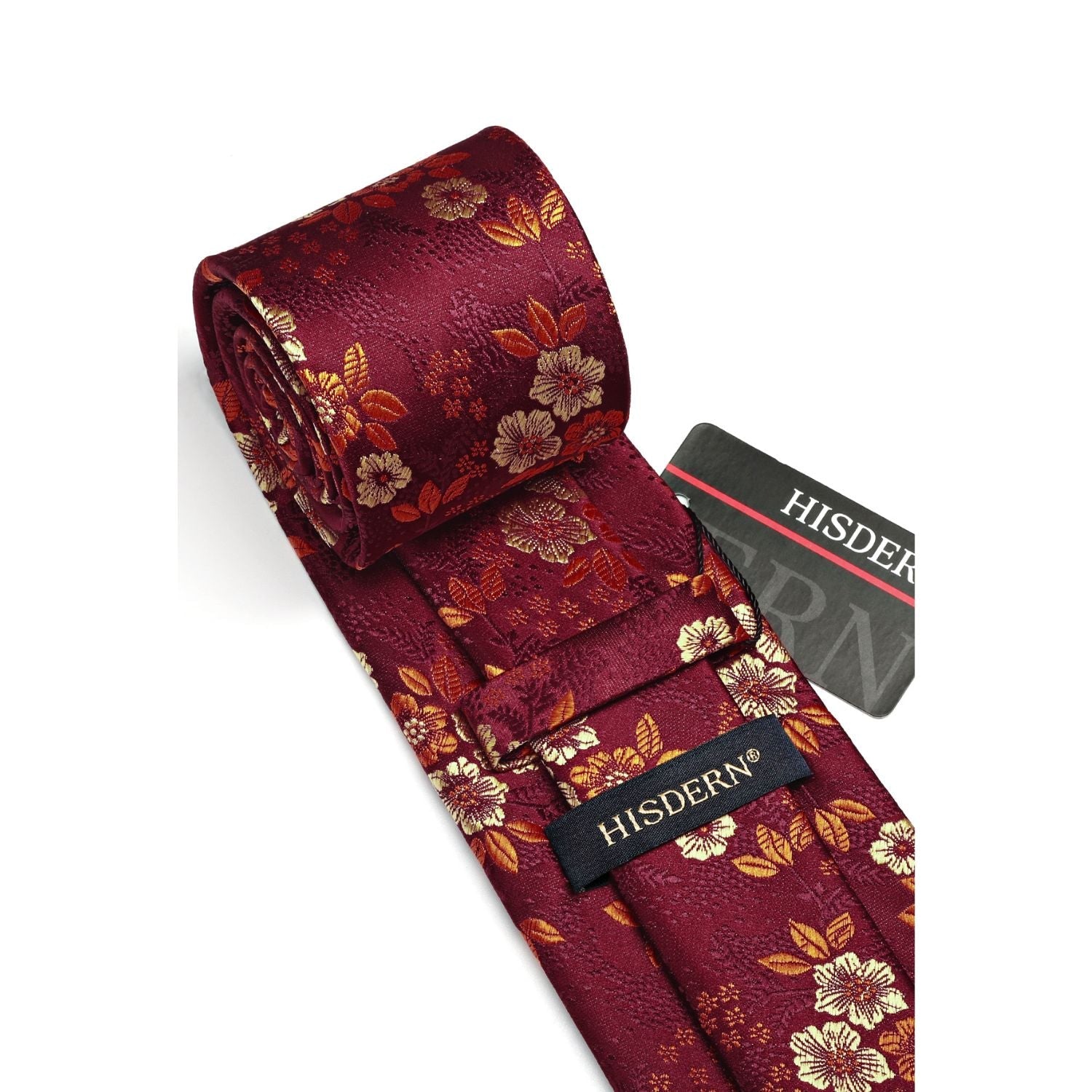 Hisdern Burgundy Floral Wedding Accessories Set