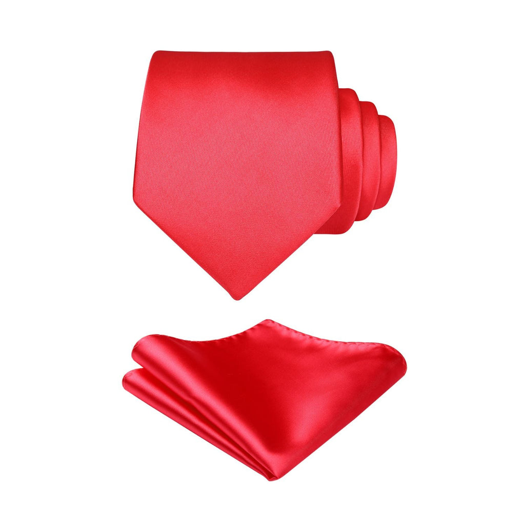 Solid Tie Handkerchief Set - RED