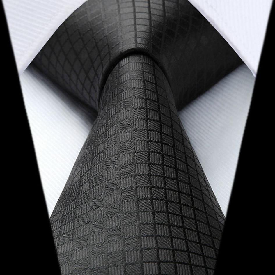Hisdern Black Plaid Pocket Square With Matching Tie