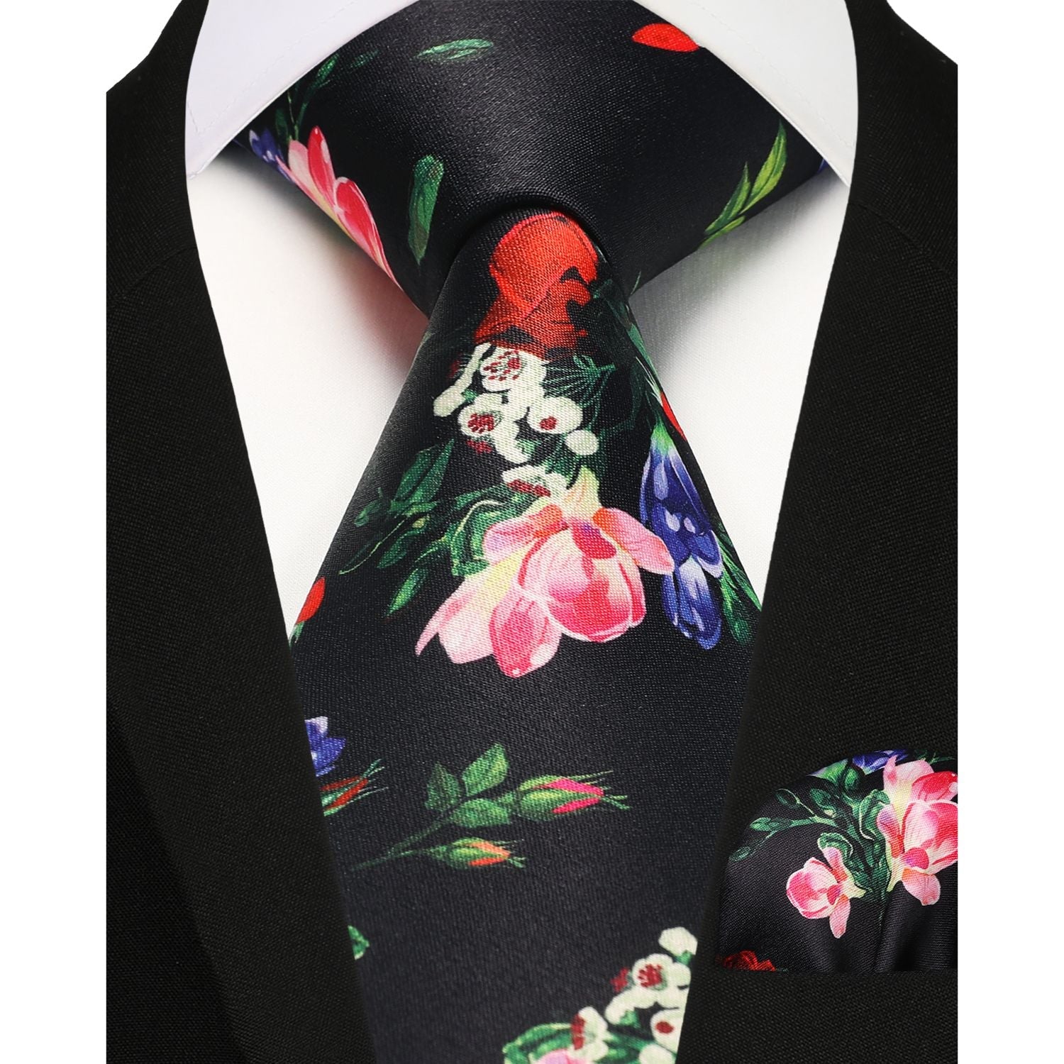 Hisdern Black Floral Wedding Accessories Set