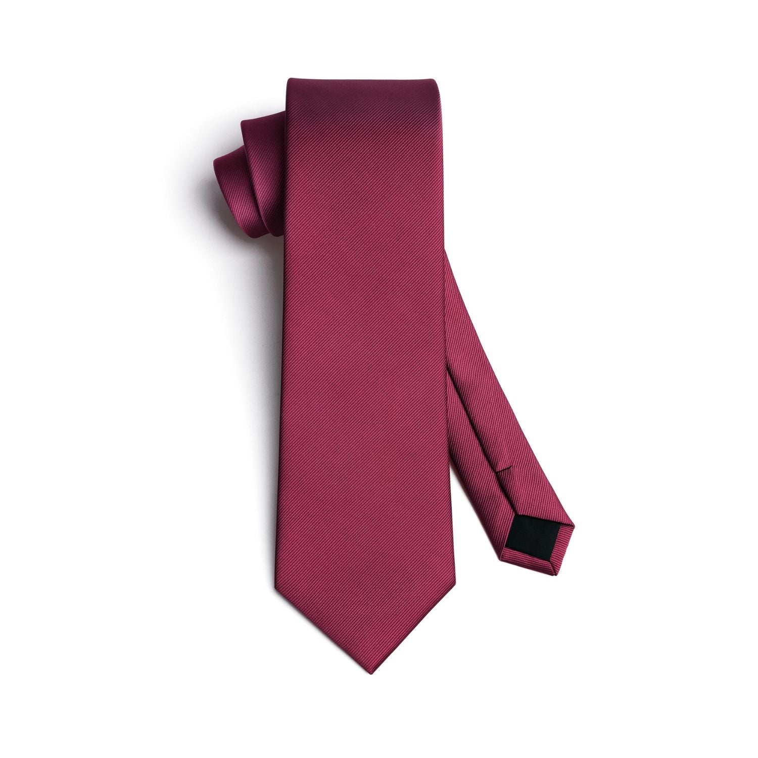 Hisdern Burgundy Solid Wedding Accessories Set with Cufflinks