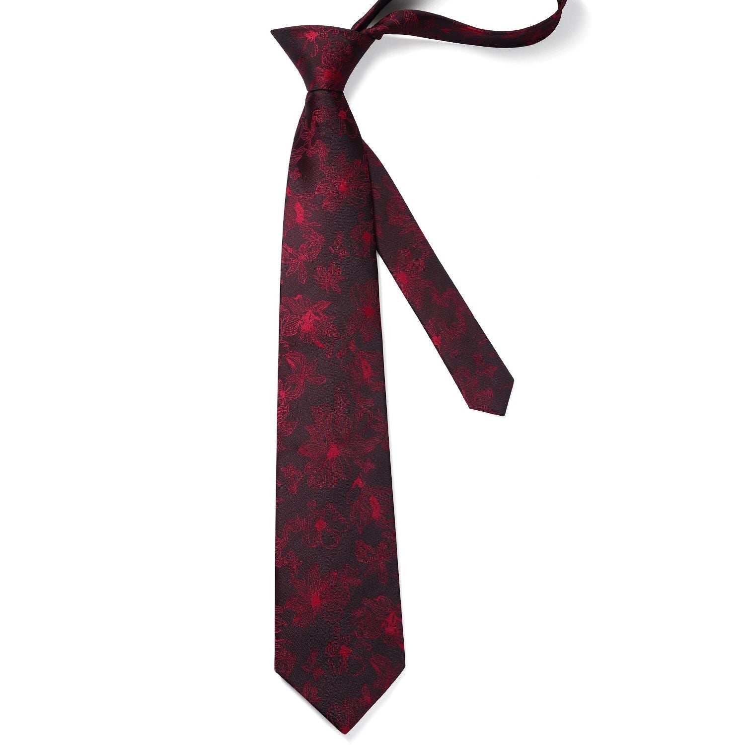 Hisdern Black Red Floral Wedding Accessories Set