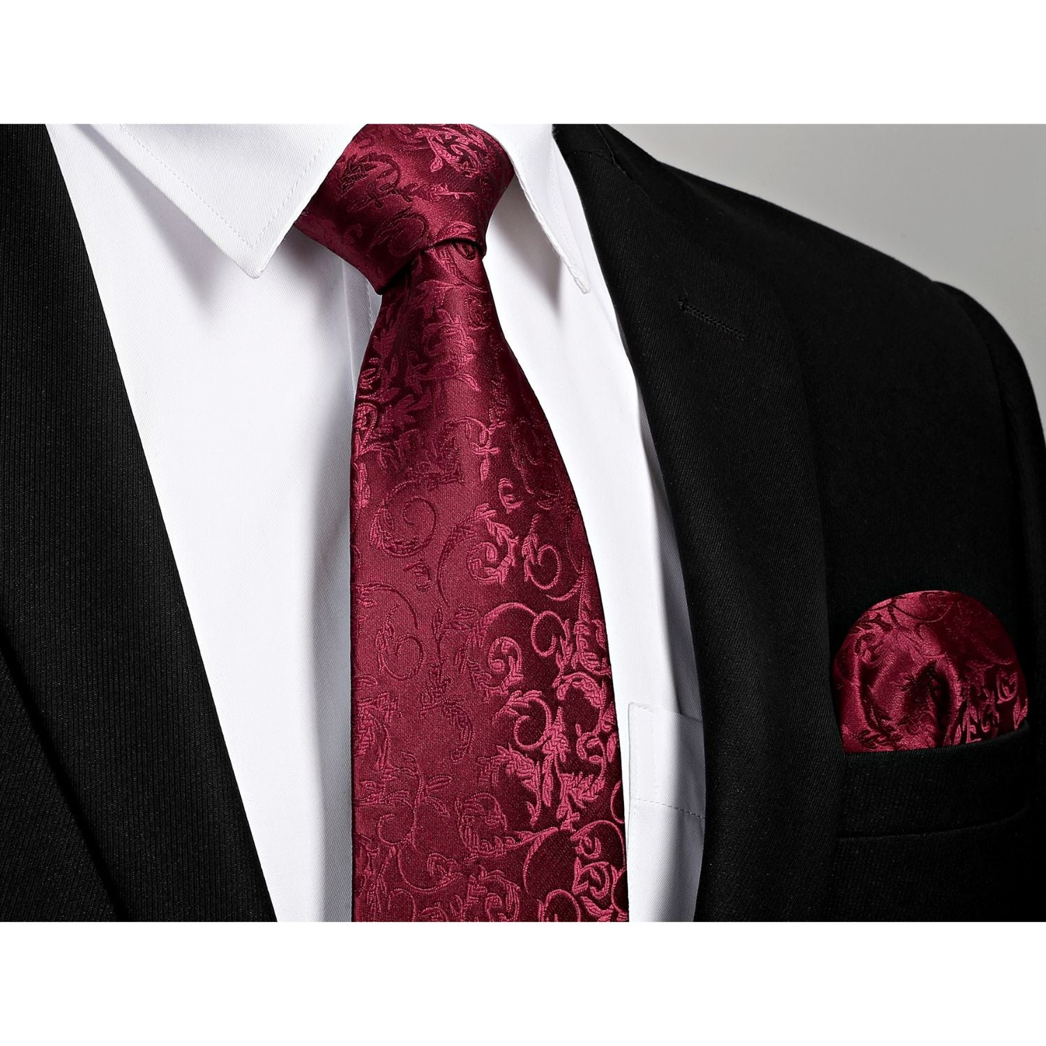 Hisdern Burgundy Floral Wedding Accessories Set