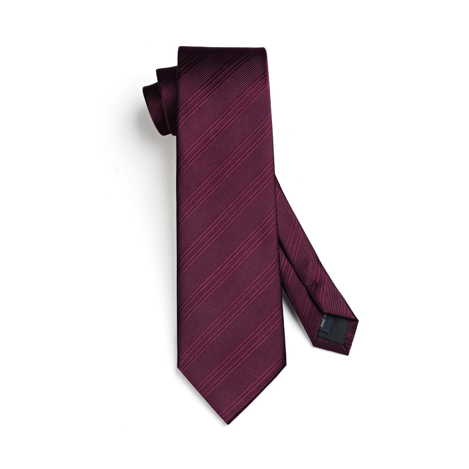 Hisdern Burgundy Striped Business Tie Set