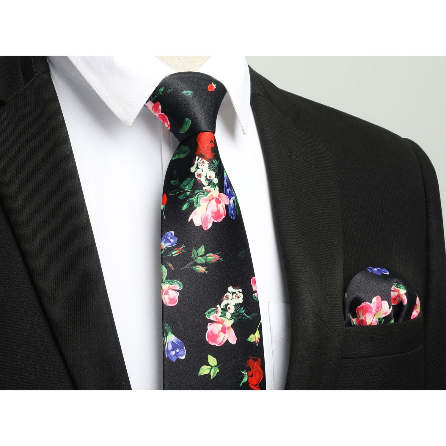 Hisdern Black Floral Wedding Accessories Set