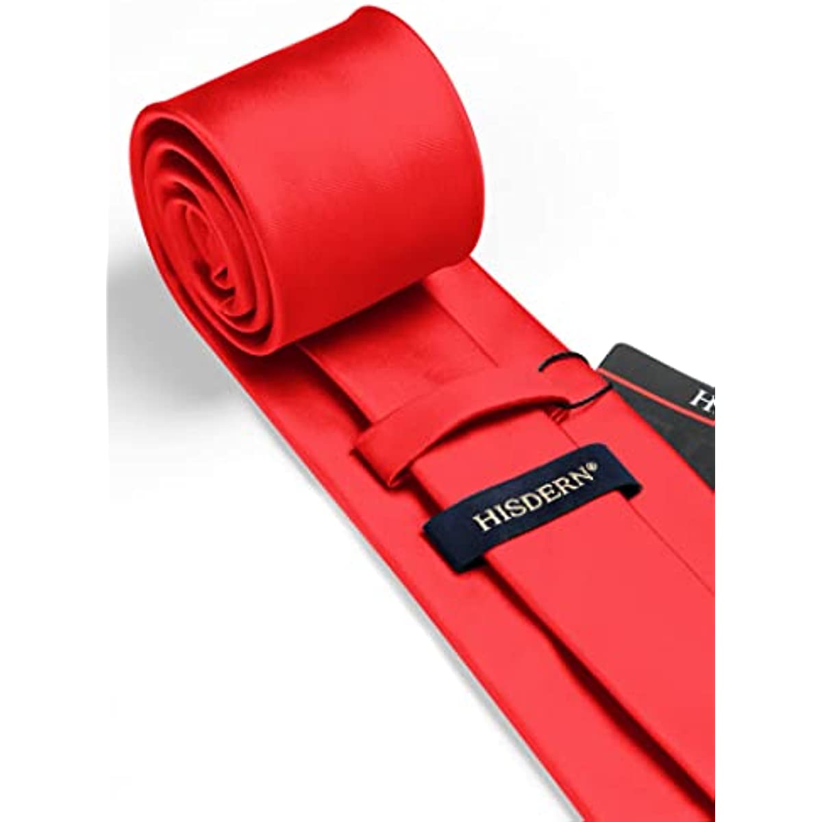 Hisdern Red Solid Men’s Tie Set for Formal & Wedding
