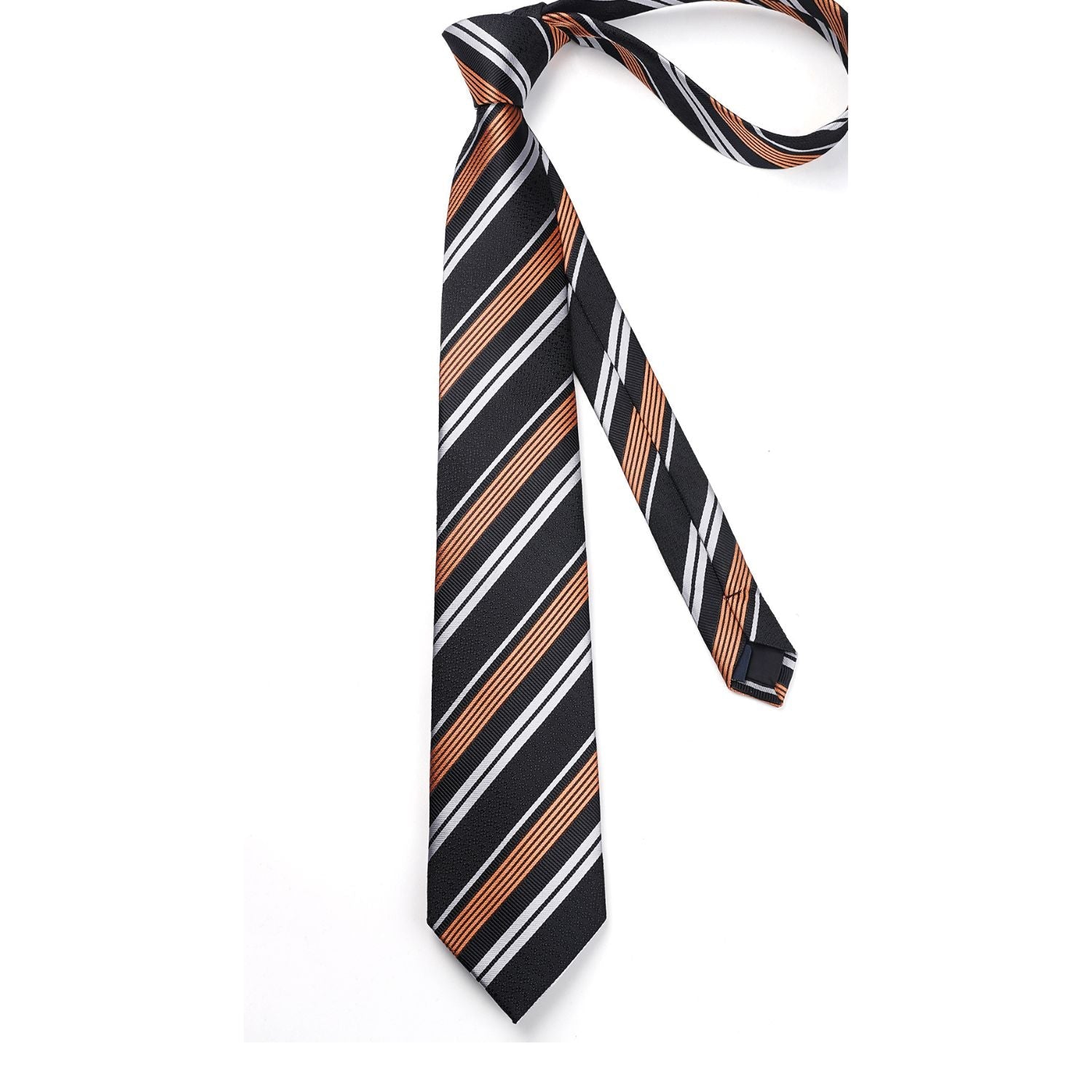 Hisdern Black Striped Wedding Accessories Set with Cufflinks