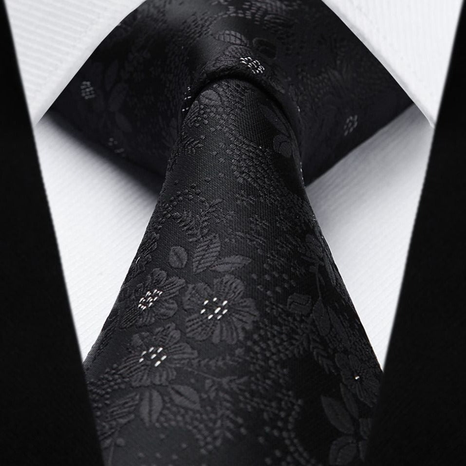 Hisdern Black Floral Wedding Accessories Set