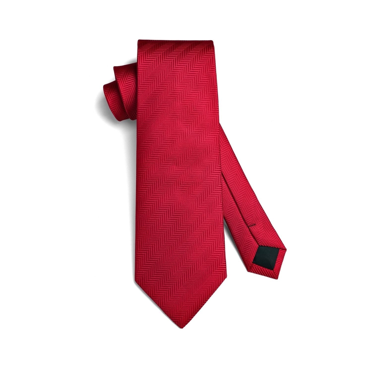 Hisdern Red Striped Wedding Accessories Set with Cufflinks