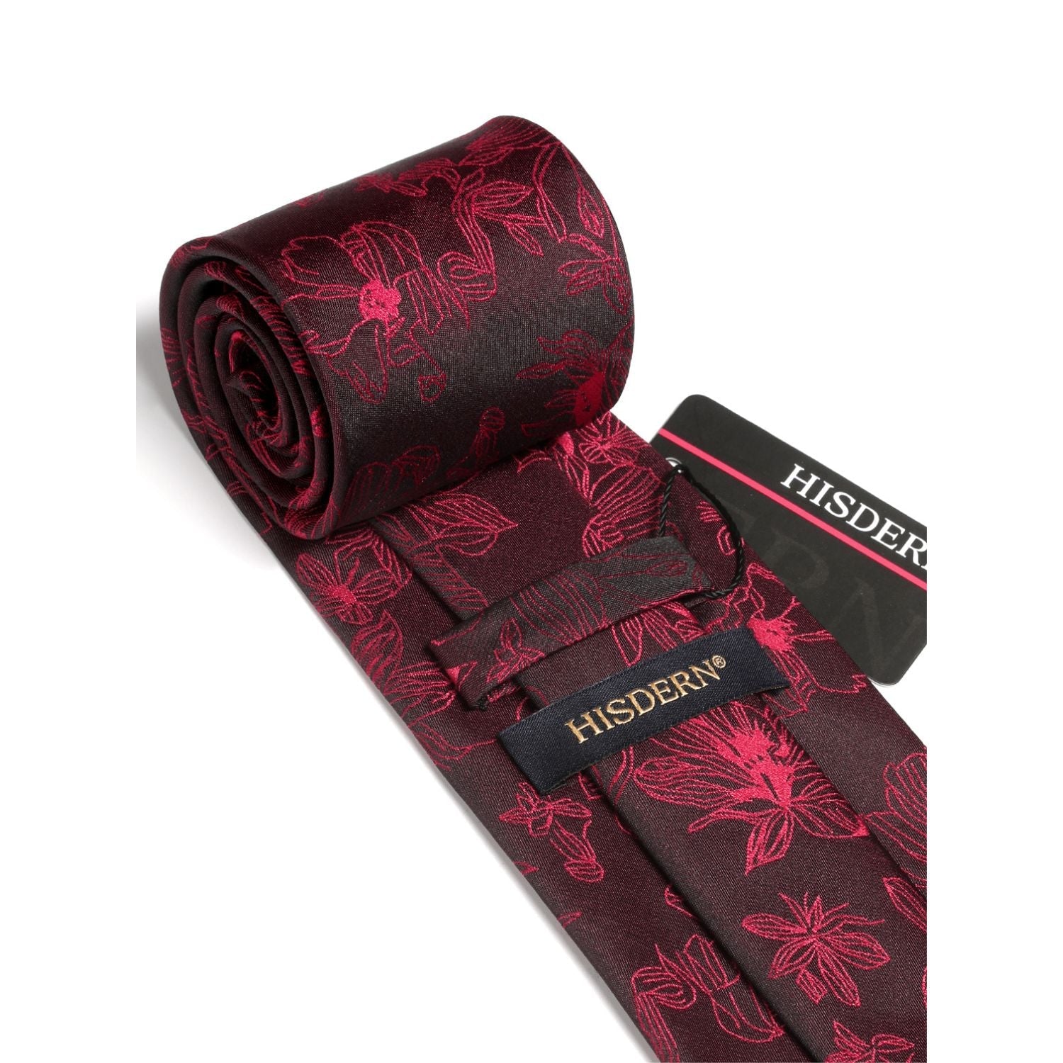 Hisdern Black Red Floral Wedding Accessories Set