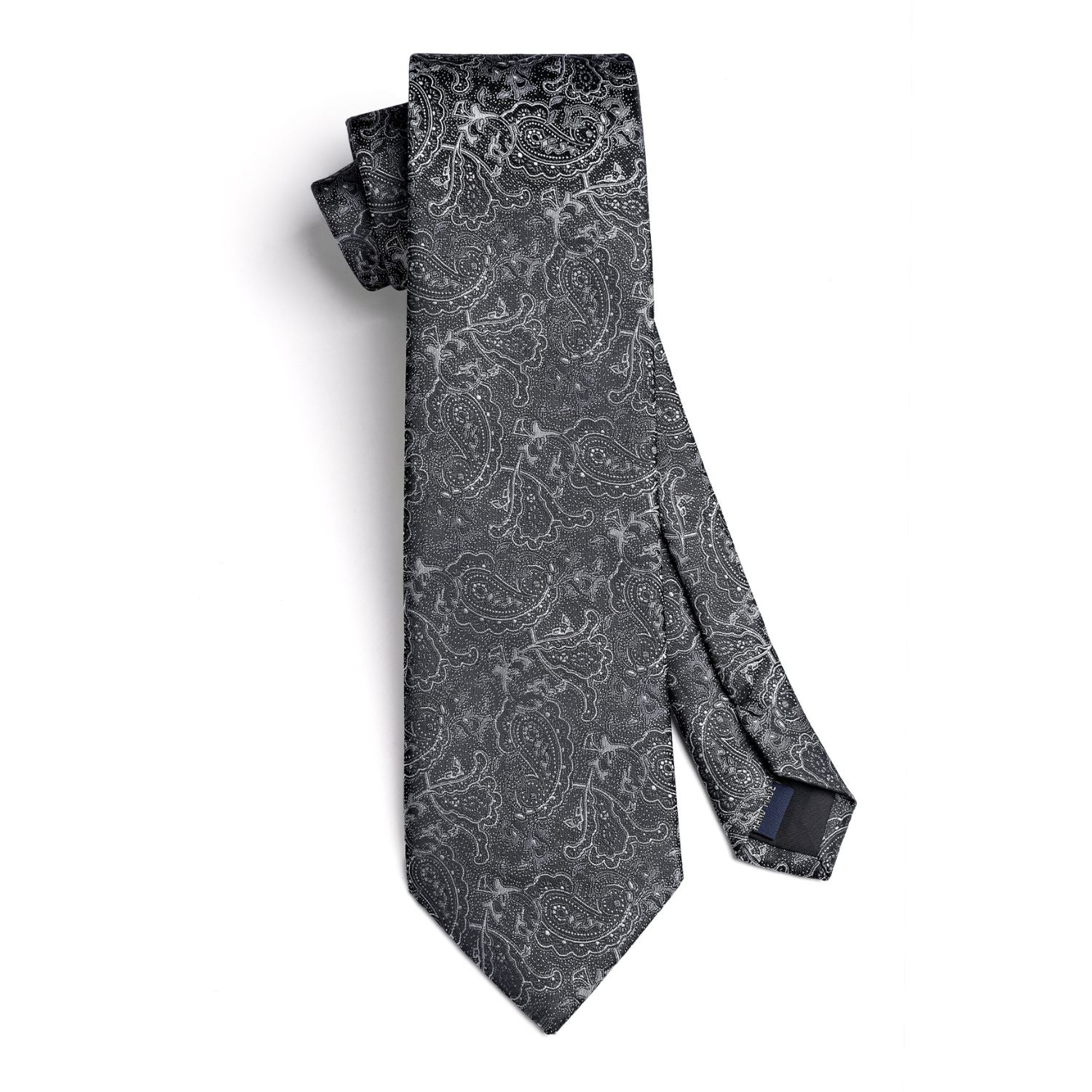 Hisdern Black Paisley Wedding Accessories Set with Cufflinks