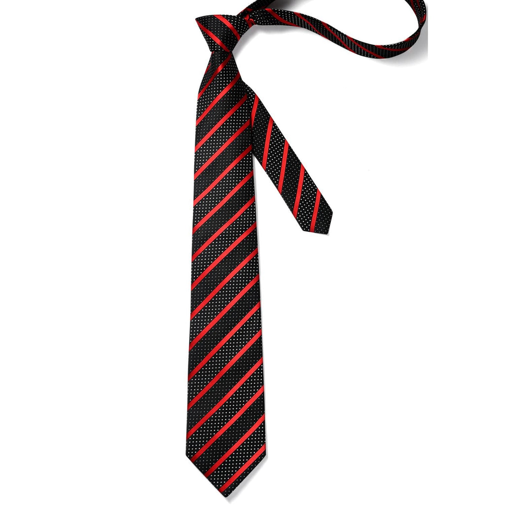 Hisdern Red Striped Business Tie Set