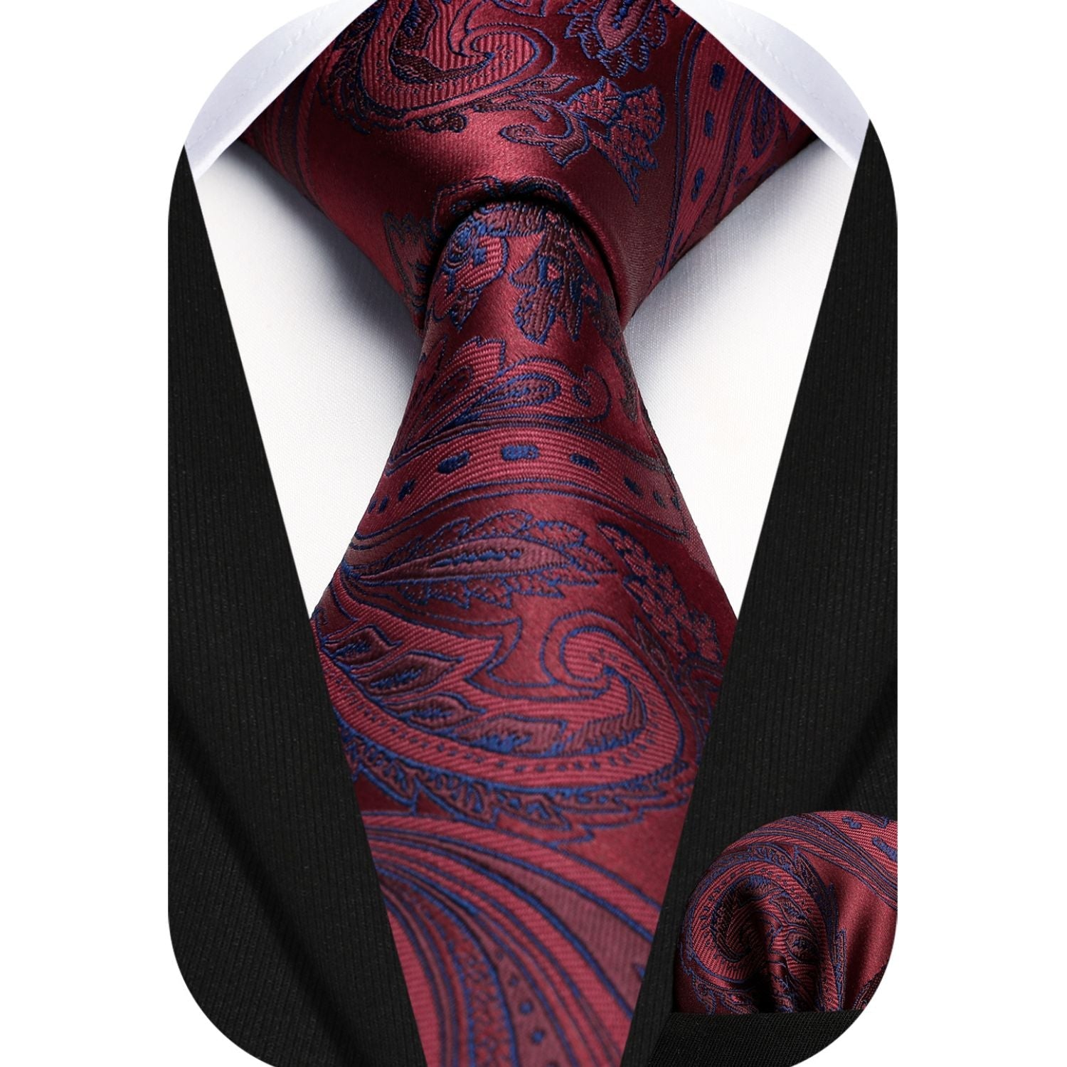 Hisdern Burgundy Floral Wedding Accessories Set