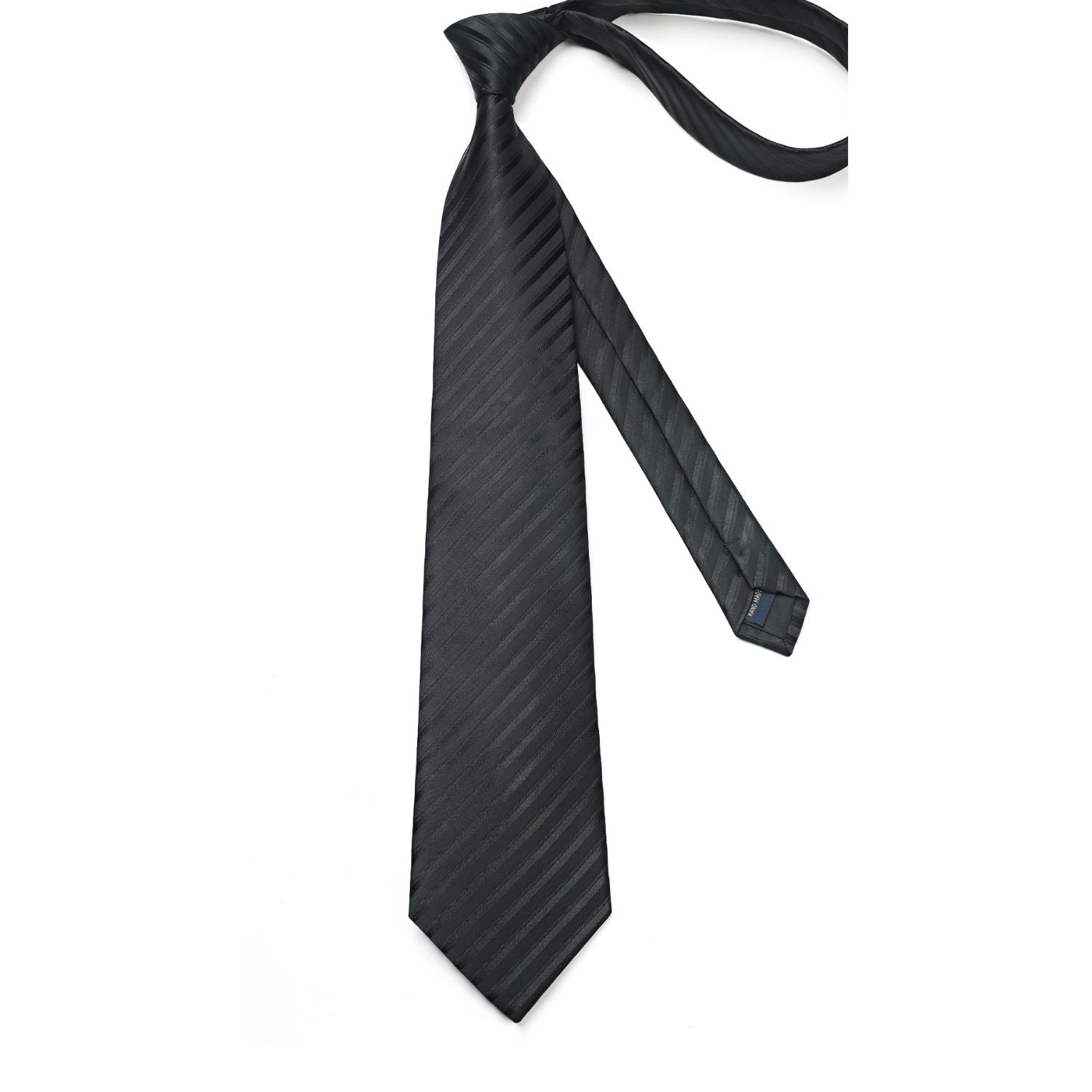 Hisdern Black Striped Wedding Accessories Set with Cufflinks