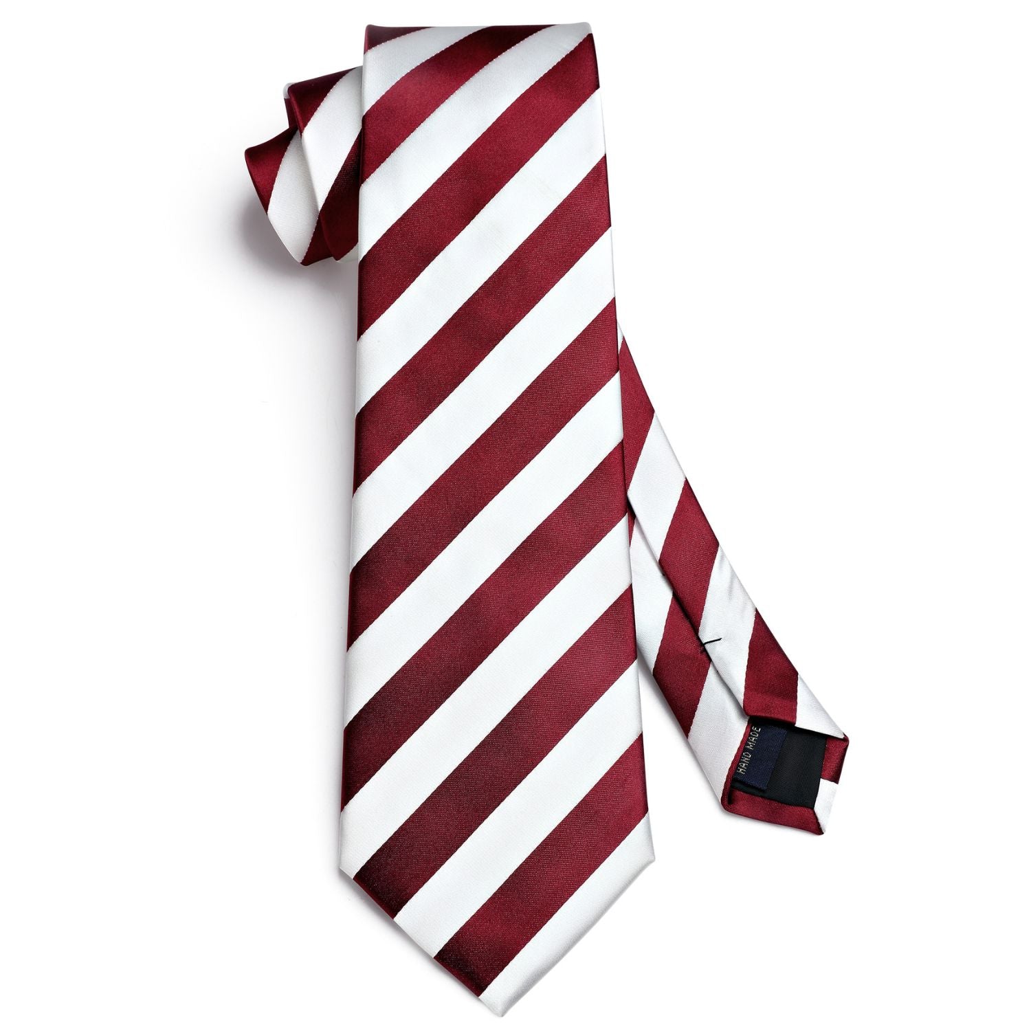Hisdern Red White Striped Business Tie Set