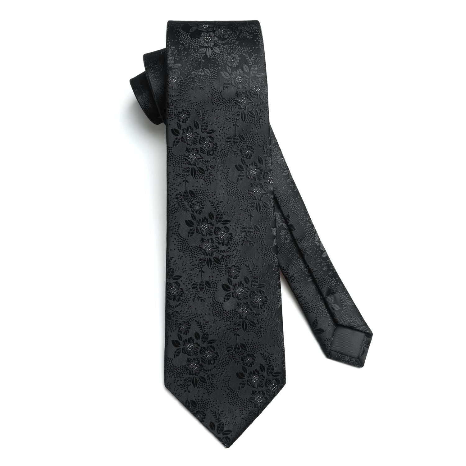 Hisdern Black Floral Wedding Accessories Set