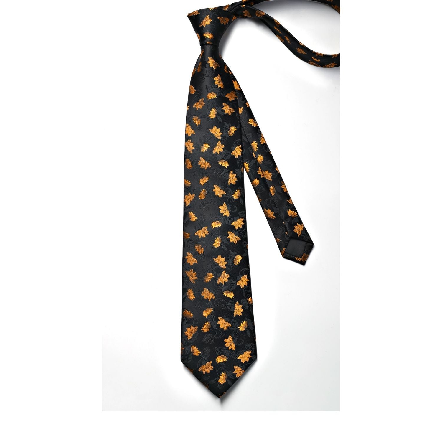 Hisdern Gold Black Floral Wedding Accessories Set