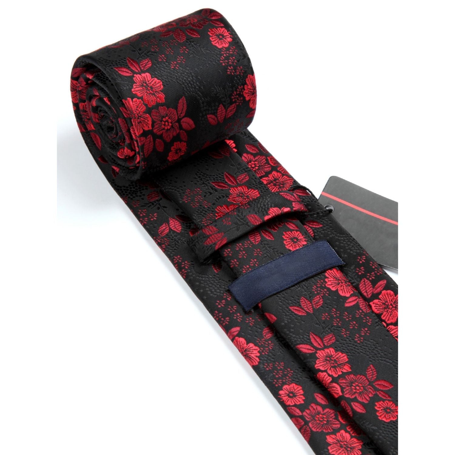 Hisdern Red Black Floral Wedding Accessories Set