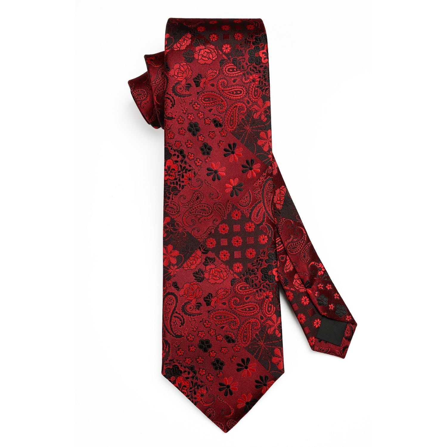 Hisdern Burgundy Floral Wedding Accessories Set
