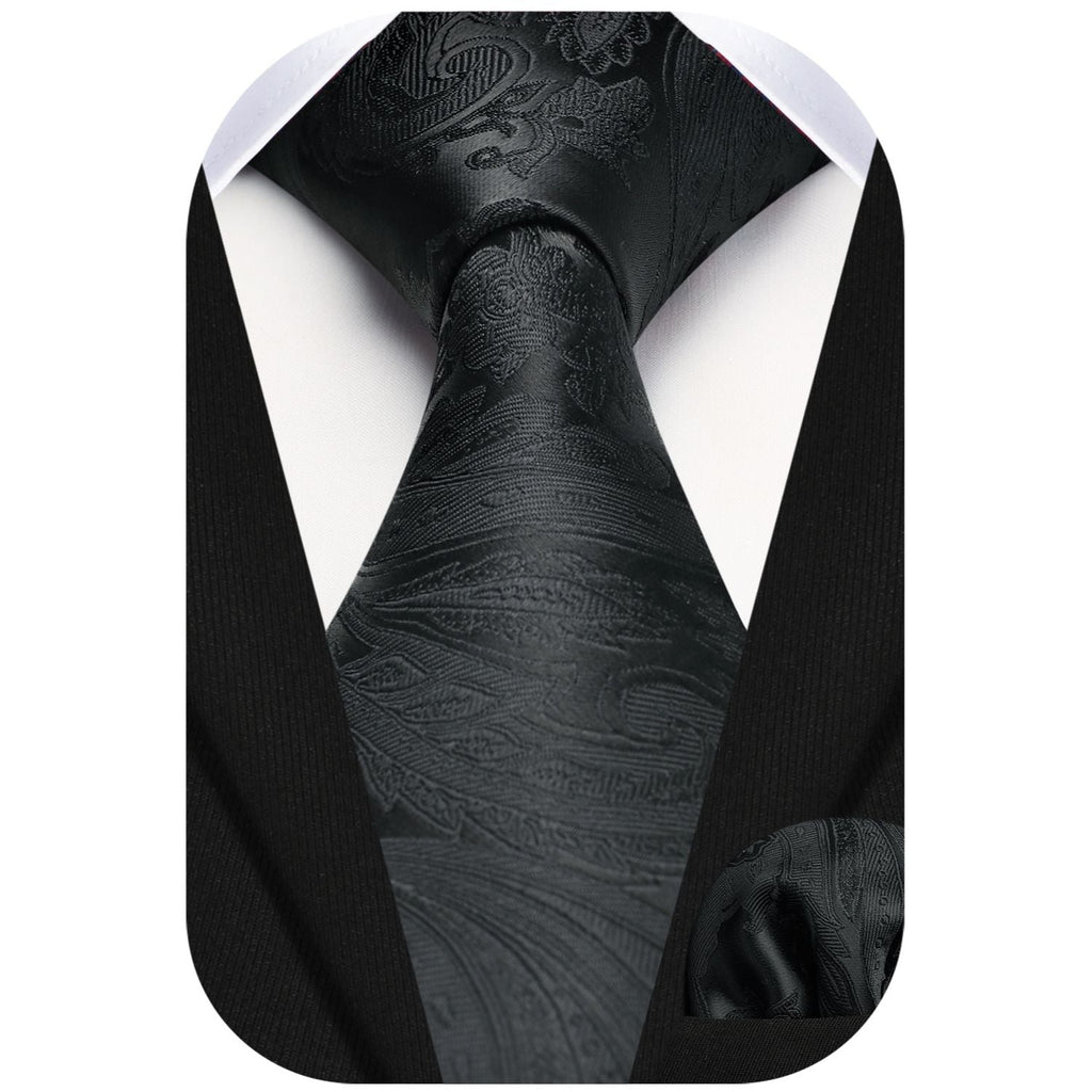 Hisdern Black Floral Wedding Accessories Set