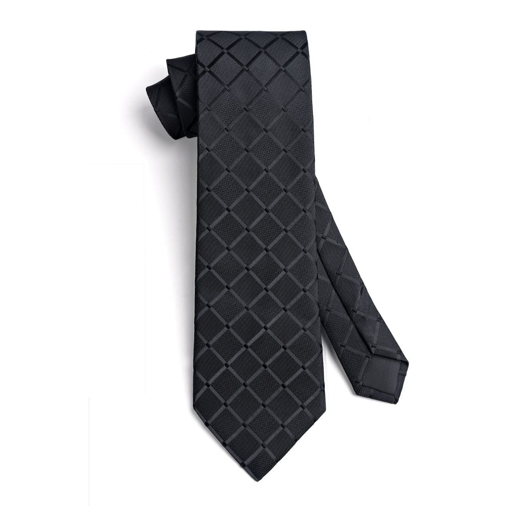 Hisdern Black Plaid Wedding Accessories Set
