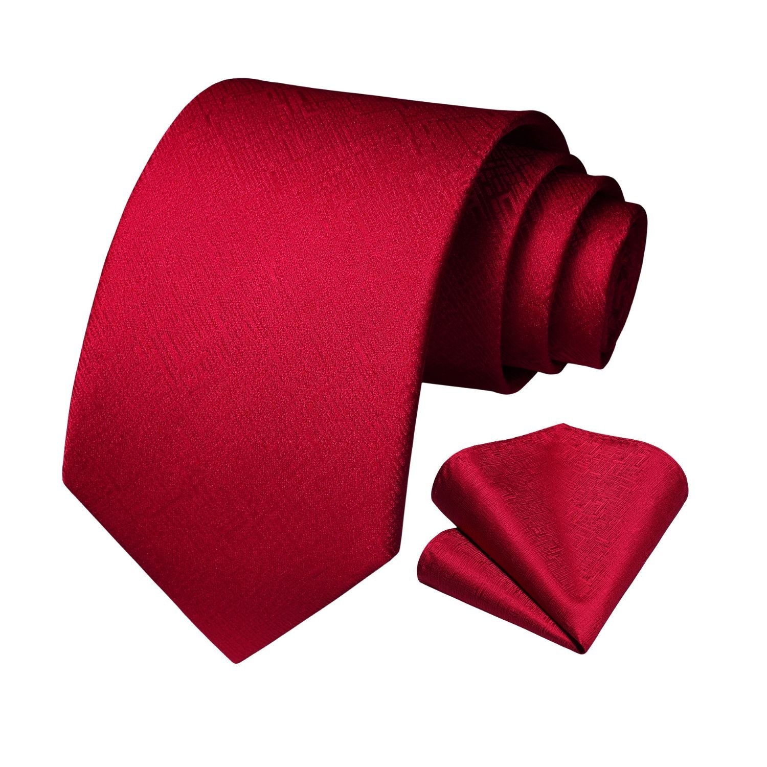 Hisdern Dark Red Houndstooth Wedding Tie Set
