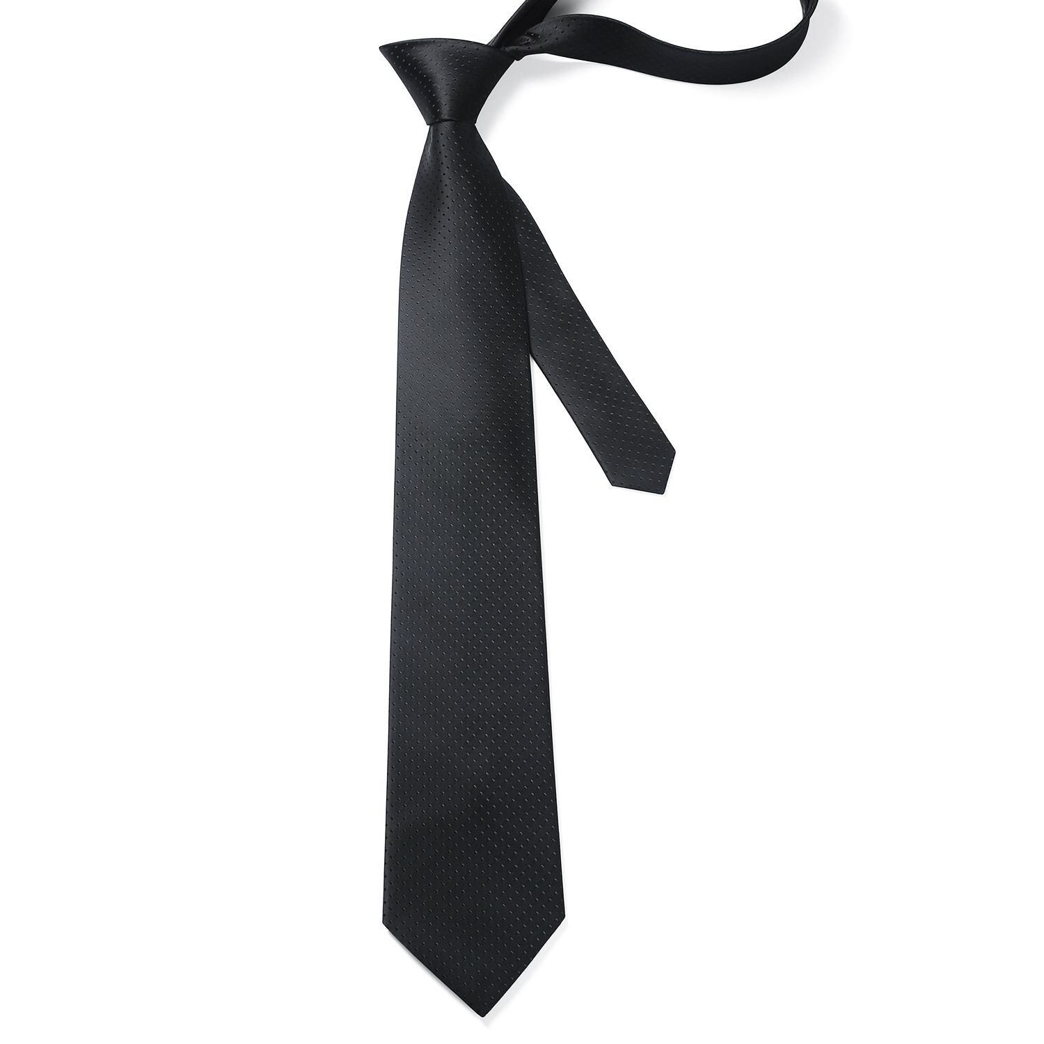 Hisdern Black Polka Dot Print Tie Set For Formal Events