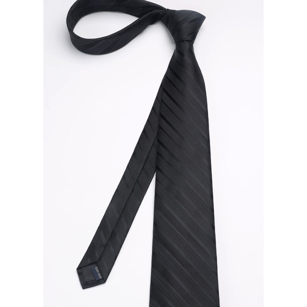 Hisdern Black Striped Wedding Accessories Set with Cufflinks