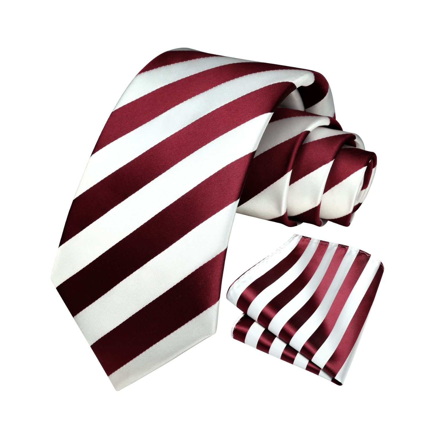 Hisdern Red White Striped Business Tie Set