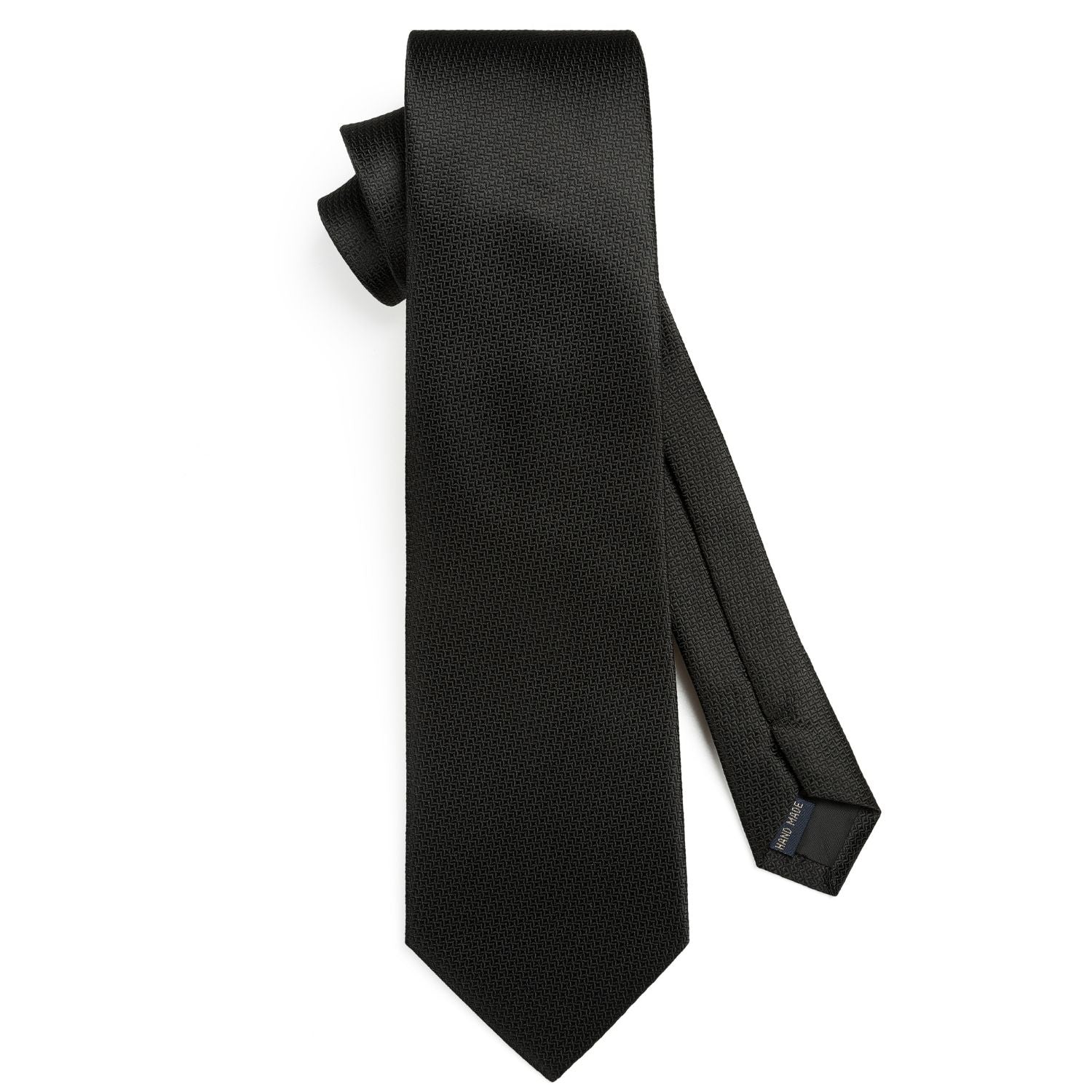 Hisdern Black Plaid Pocket Square With Matching Tie