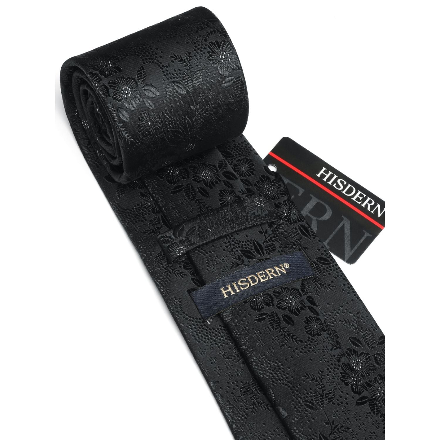 Hisdern Black Floral Wedding Accessories Set