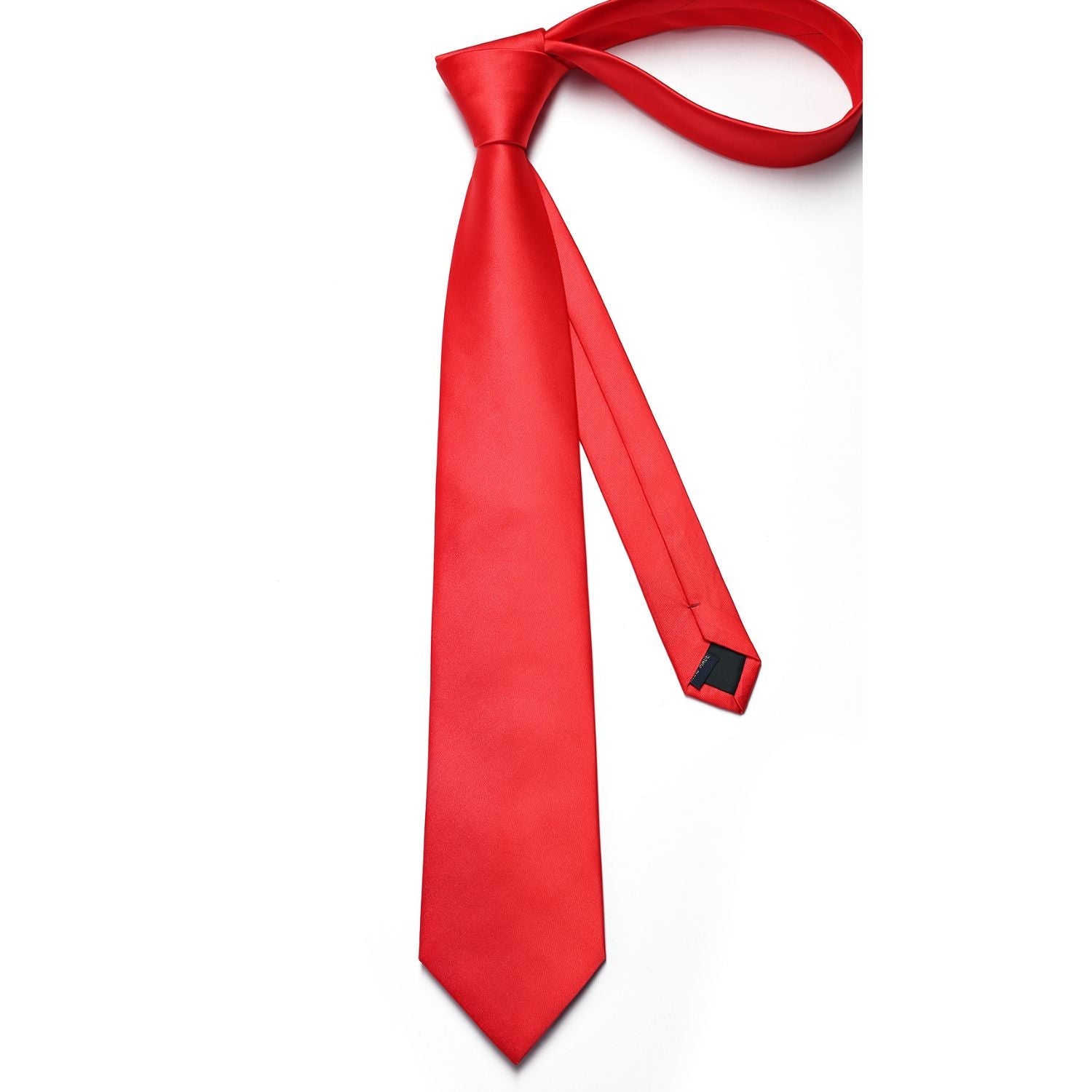 Hisdern Red Solid Wedding Accessories Set with Cufflinks