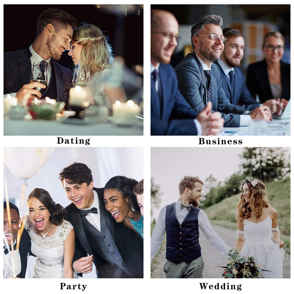 Hisdern Plaid Print Skinny Tie Slim 2.17'' Formal Black Wedding Tie