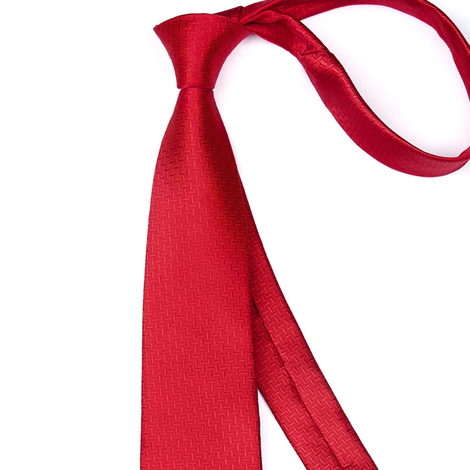 Hisdern Red Striped Wedding Accessories Set with Cufflinks