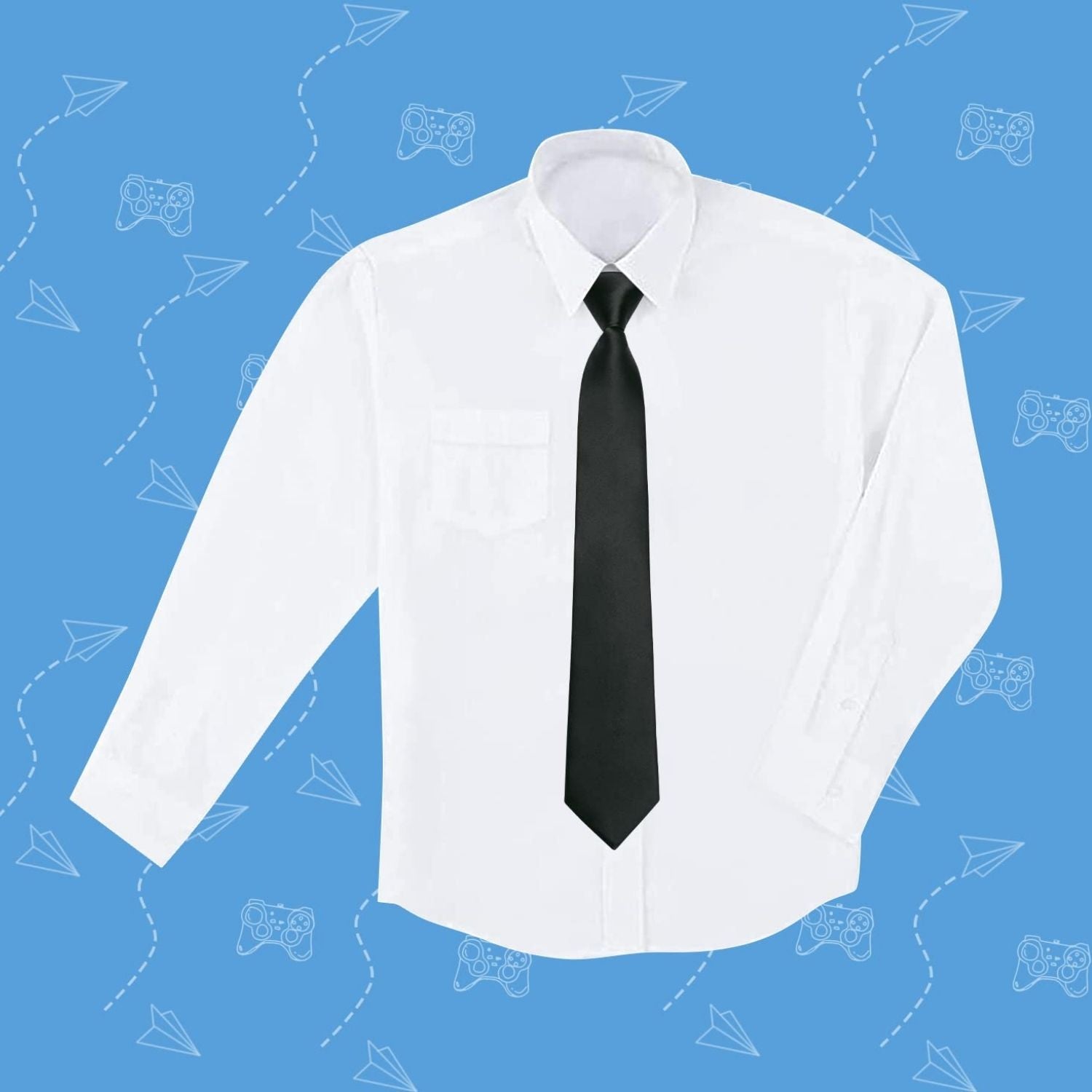 Hisdern Boys' Classic Adjustable Black Pre-Tied Necktie
