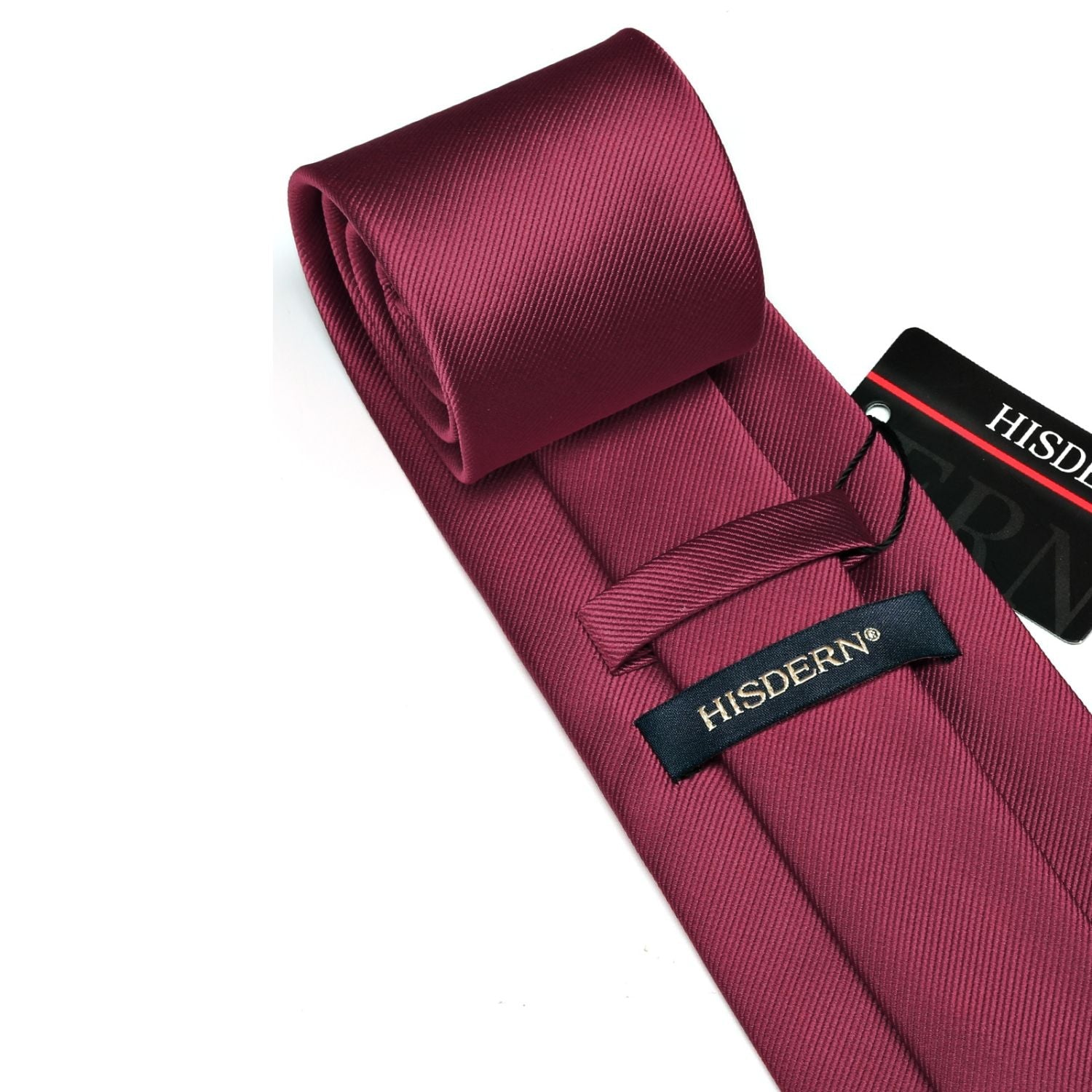 Hisdern Burgundy Striped Business Tie Set