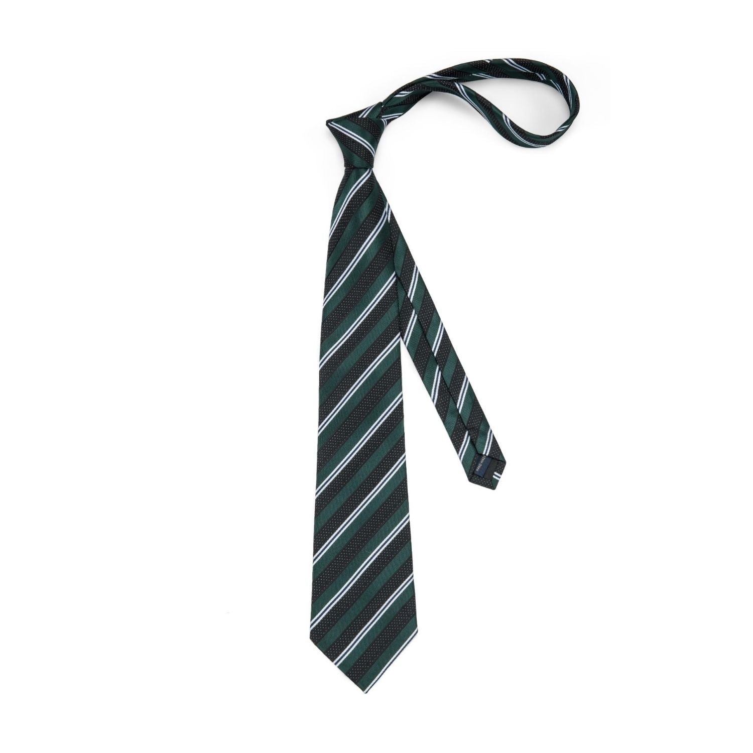 Hisdern Black Striped Business Accessories Set with Cufflinks