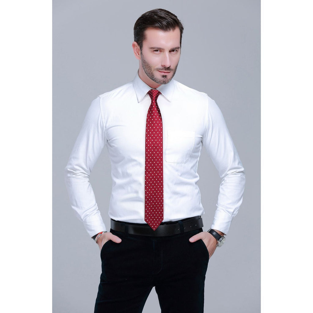 Hisdern 3-Piece XL Tie Set Red Wedding Accessory Gift Box Set