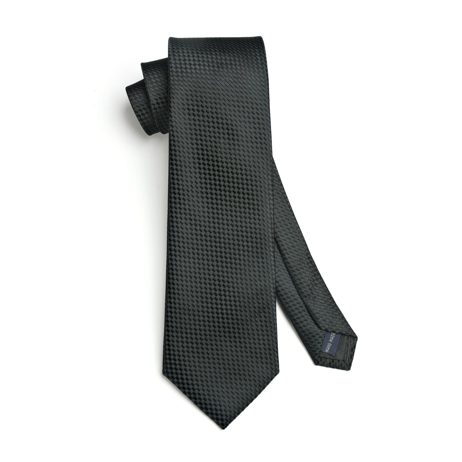 Hisdern Black Houndstooth Wedding Tie Set