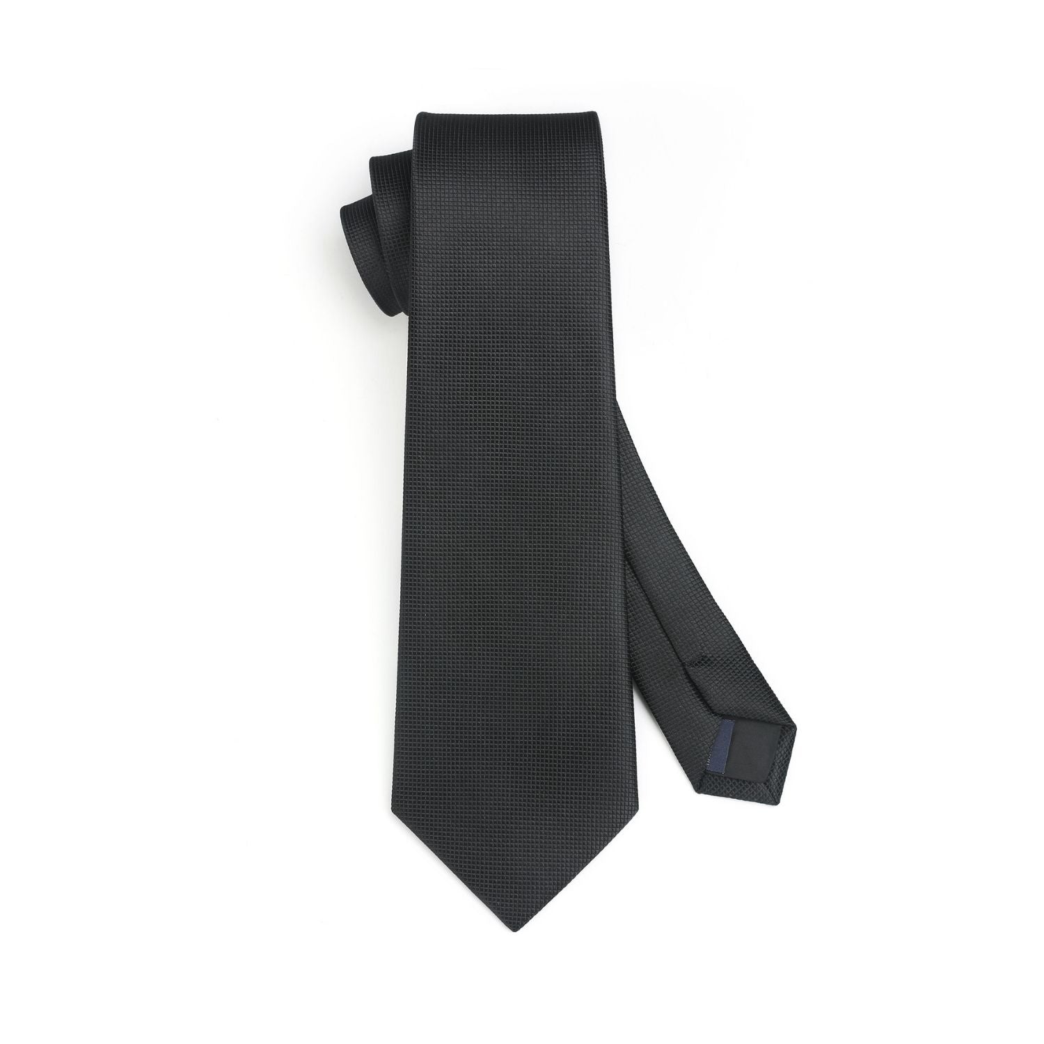 Hisdern Black Plaid Pocket Square With Matching Tie