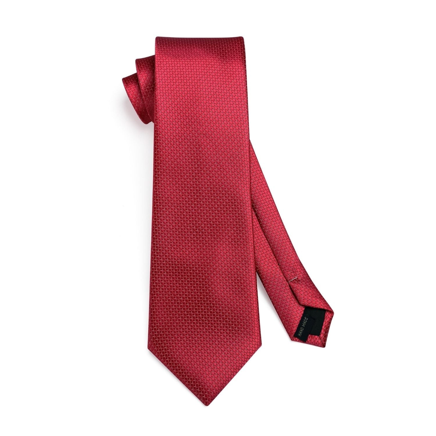 Hisdern Red Houndsooth Wedding Tie Set with Clip